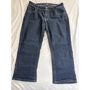 Angels Jeans Womens 20W Dark Wash Denim Capri Cropped Pants Contrast Stitching